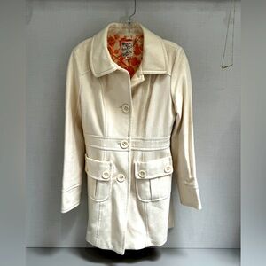 Tulle cream colored coat size small